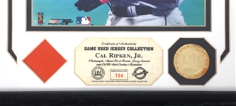 BASEBALL CAL RIPKEN JR GAME-USED JERSEY & FRAMED PHOTO