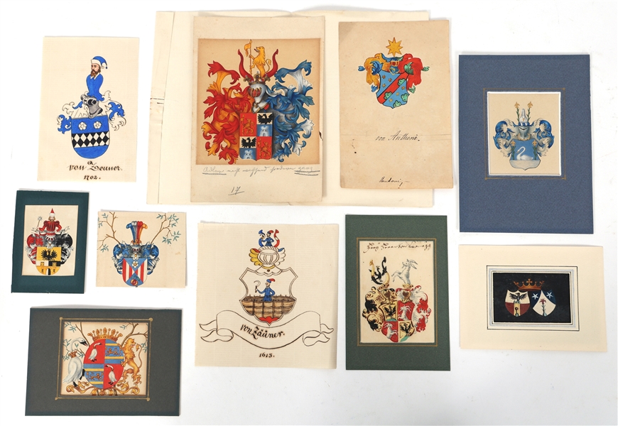FAMILY CREST HERALDIC ART PAINTINGS