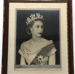 QUEEN ELIZABETH II SIGNED PHOTO BY DOROTHY WILDING