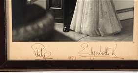 1957 QUEEN ELIZABETH II PRINCE PHILIP SIGNED PHOTO