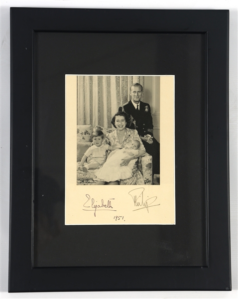 1951 QUEEN ELIZABETH II PRINCE PHILIP SIGNED PHOTO