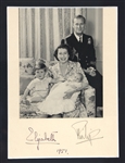 1951 QUEEN ELIZABETH II PRINCE PHILIP SIGNED PHOTO