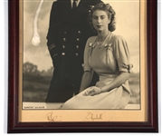 QUEEN ELIZABETH II PRINCE PHILIP ENGAGEMENT SIGNED PHOTO