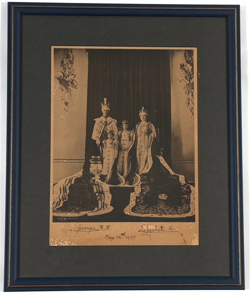 1937 KING GEORGE V & QUEEN MOTHER SIGNED PHOTO PRINT 