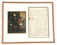 1820-1830 GEORGE IV SIGNED ROYAL DECREE & PRINT