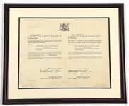 1957 QUEEN ELIZABETH II SOUTH AFRICA SIGNED DOCUMENT
