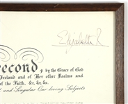 1961 QUEEN ELIZABETH II SIGNED ROYAL DOCUMENT