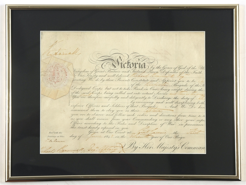 1848 QUEEN VICTORIA SIGNED ROYAL DOCUMENT