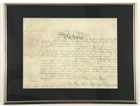 1848 QUEEN VICTORIA SIGNED ROYAL DOCUMENT