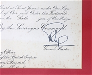 QUEEN ELIZABETH II PRINCE PHILIP SIGNED ROYAL ORDER