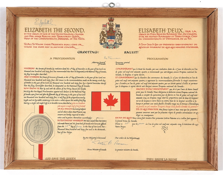 NATL FLAG OF CANADA ROYAL PROCLAMATION COMMEM. PRINT