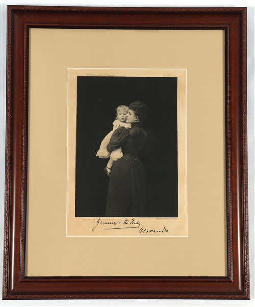 QUEEN CONSORT ALEXANDRA & GEORGE V FRAMED PRINT