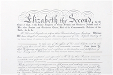 QUEEN ELIZABETH II SIGNED ROYAL CONSUL APPOINTMENT
