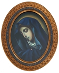 OIL ON WOOD OUR LADY OF SORROW PORTRAIT PAINTING