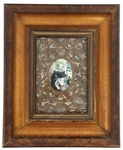 19TH C. FRENCH PAPEROLE ST. DOMINIC RELIQUARY IN FRAME