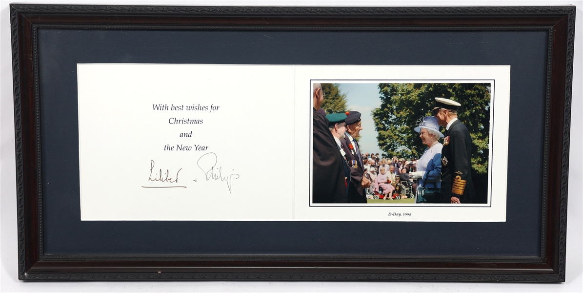 QUEEN ELIZABETH II "LILIBET" & PHILIP SIGNED XMAS CARD