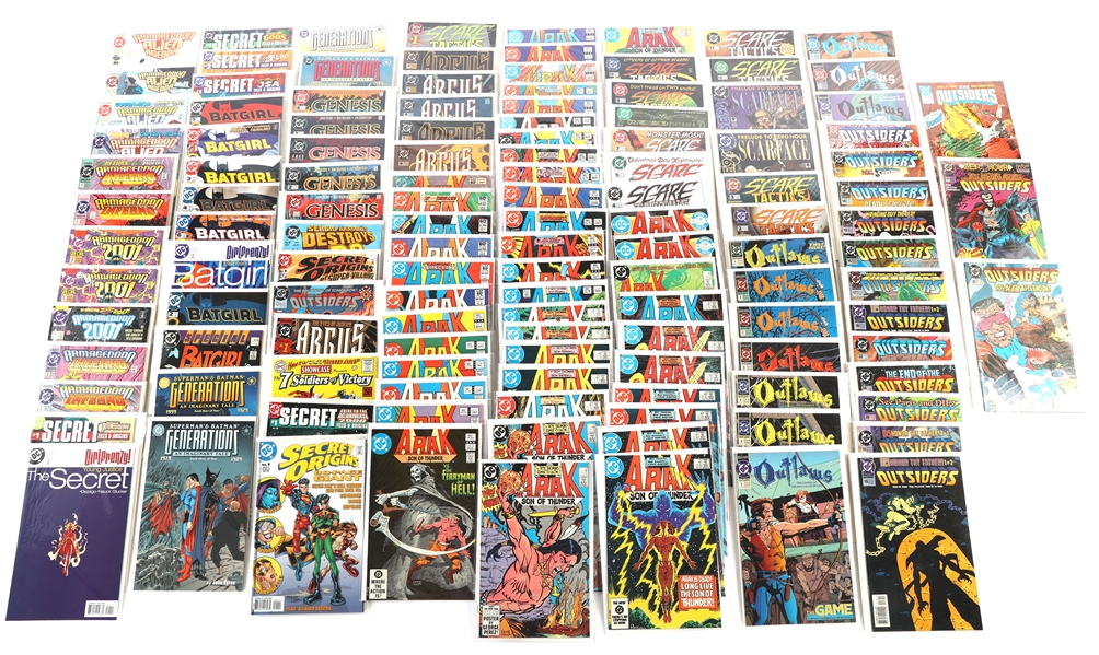 DC ARGUS, OUTSIDERS, ARAK, GENESIS COMIC BOOKS