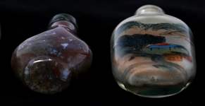 PORCELAIN, GLASS, & AGATE SNUFF BOTTLES