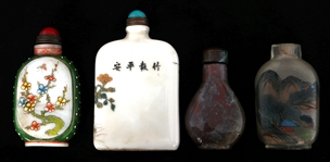 PORCELAIN, GLASS, & AGATE SNUFF BOTTLES