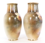 NIPPON HAND PAINTED FLORAL VASES 