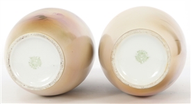 NIPPON HAND PAINTED FLORAL VASES 