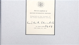 WINSTON CHURCHILL SIGNED BRITISH INFO SERVICES MEMO 