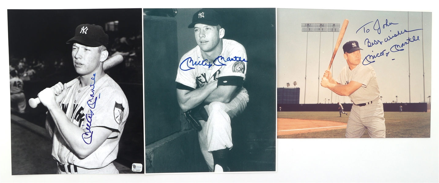 MICKEY MANTLE SIGNED PHOTOGRAPHS 