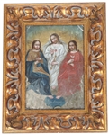 EARLY 20TH C. MEXICAN RETABLO OF THE HOLY TRINITY