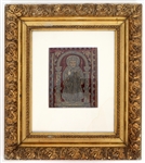 RUSSIAN ORTHODOX METALLIC EMBROIDERED FRAMED ICON