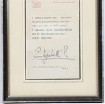 HRH QUEEN ELIZABETH II BUCKINGHAM PALACE SIGNED LETTER