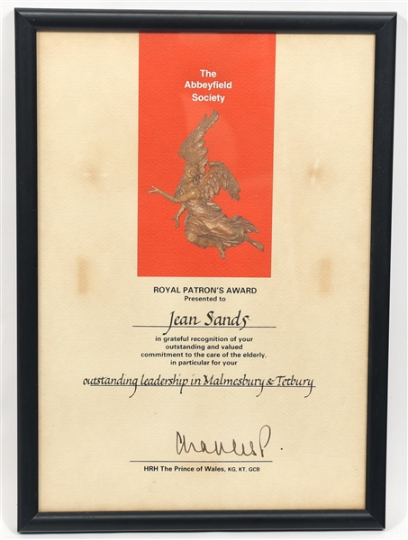 ROYAL PATRONS AWARD SIGNED BY KING CHARLES III