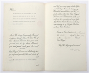 KING GEORGE V SIGNED DOCUMENT MEDAL AWARD 