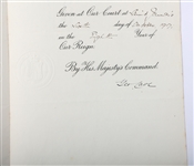 KING GEORGE V SIGNED DOCUMENT MEDAL AWARD 