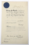 KING GEORGE VI SIGNED DOCUMENT ROYAL PARDON