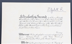 QUEEN ELIZABETH II PRINCE PHILIP SIGNED ROYAL DOCUMENT