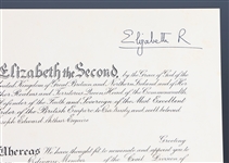 QUEEN ELIZABETH II PRINCE PHILIP SIGNED ROYAL DOCUMENT