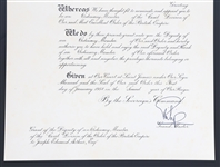QUEEN ELIZABETH II PRINCE PHILIP SIGNED ROYAL DOCUMENT