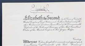 QUEEN ELIZABETH II PRINCE PHILIP SIGNED ROYAL DOCUMENT