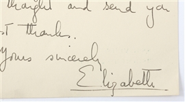 QUEEN ELIZABETH II HANDWRITTEN SIGNED THANK YOU LETTER 