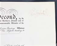 QUEEN ELIZABETH II SIGNED ROYAL DOCUMENT