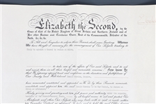 QUEEN ELIZABETH II SIGNED ROYAL DOCUMENT