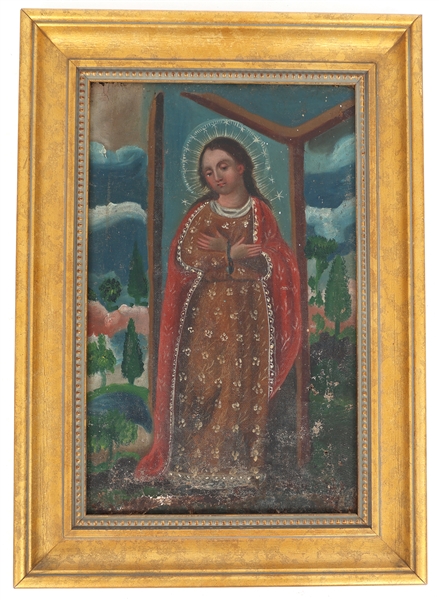 OIL ON CANVAS LADY OF IMMACULATE CONCEPTION PAINTING 