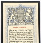 QUEEN ELIZABETH II QUEEN'S SCOUT SIGNED DOCUMENT