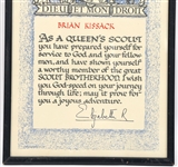 QUEEN ELIZABETH II QUEEN'S SCOUT SIGNED DOCUMENT