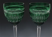 WATERFORD CRYSTAL LANGUAGE OF JEWELS EMERALD GOBLETS