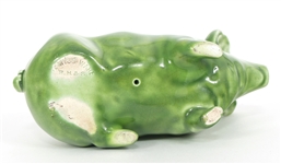 ROBERT HERON SCOTTISH WEMYSS LIME GREEN POTTERY PIG