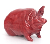 ROBERT HERON SCOTTISH WEMYSS RED POTTERY PIG