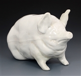 ROBERT HERON SCOTTISH WEMYSS WHITE POTTERY PIG