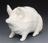 ROBERT HERON SCOTTISH WEMYSS WHITE POTTERY PIG