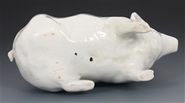 ROBERT HERON SCOTTISH WEMYSS WHITE POTTERY PIG